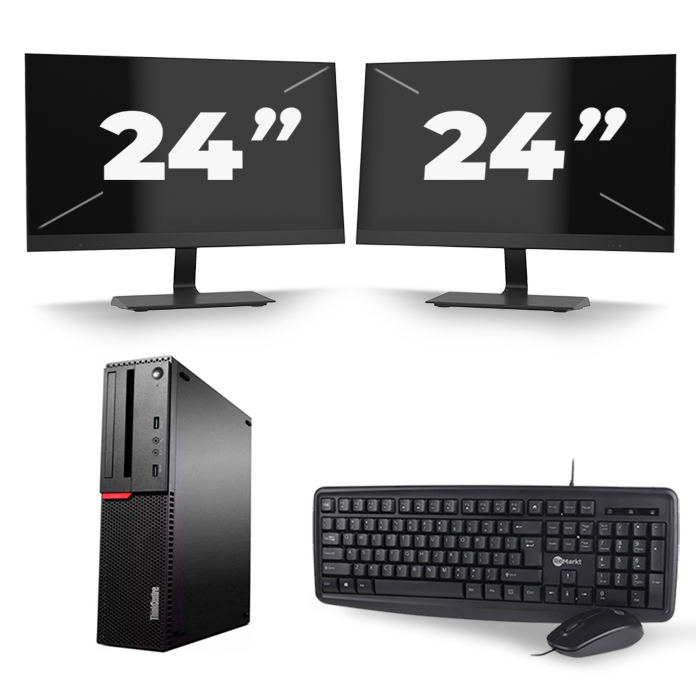 Lenovo ThinkCentre M700 SFF - Intel Core i7-6e Generatie - 16GB RAM - 512GB SSD - Windows 11 + 2x 24 inch Monitor
