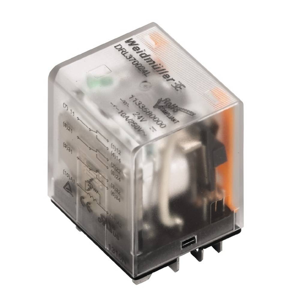 Weidmüller DRL373024L Steekrelais 24 V/DC 10 A 3x wisselcontact 10 stuk(s)