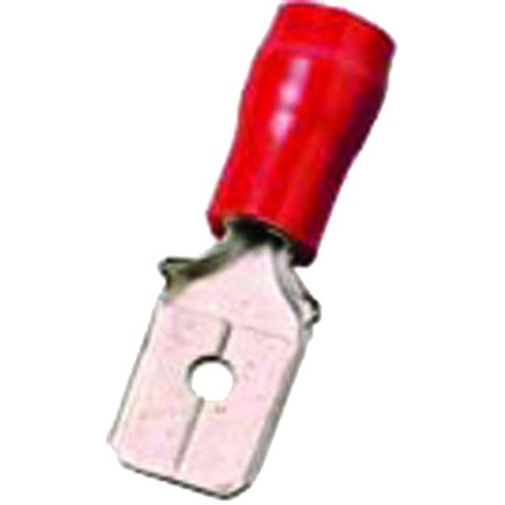 Intercable IC Geïs. vlaksteker 0,5-1mm2 6,3 x 0,8 rood Messing