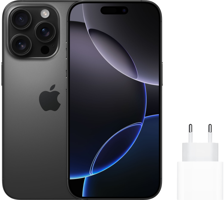 Apple iPhone 16 Pro 256GB Black Titanium +  Snellader