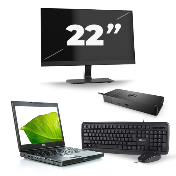 Dell Precision M4600 - Intel Core i5-2e Generatie - 15 inch - 8GB RAM - 256GB SSD - Windows 10 + 1x 22 inch Monitor