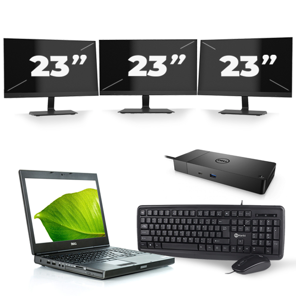 Dell Precision M4600 - Intel Core i5-2e Generatie - 15 inch - 8GB RAM - 256GB SSD - Windows 10 + 3x 23 inch Monitor