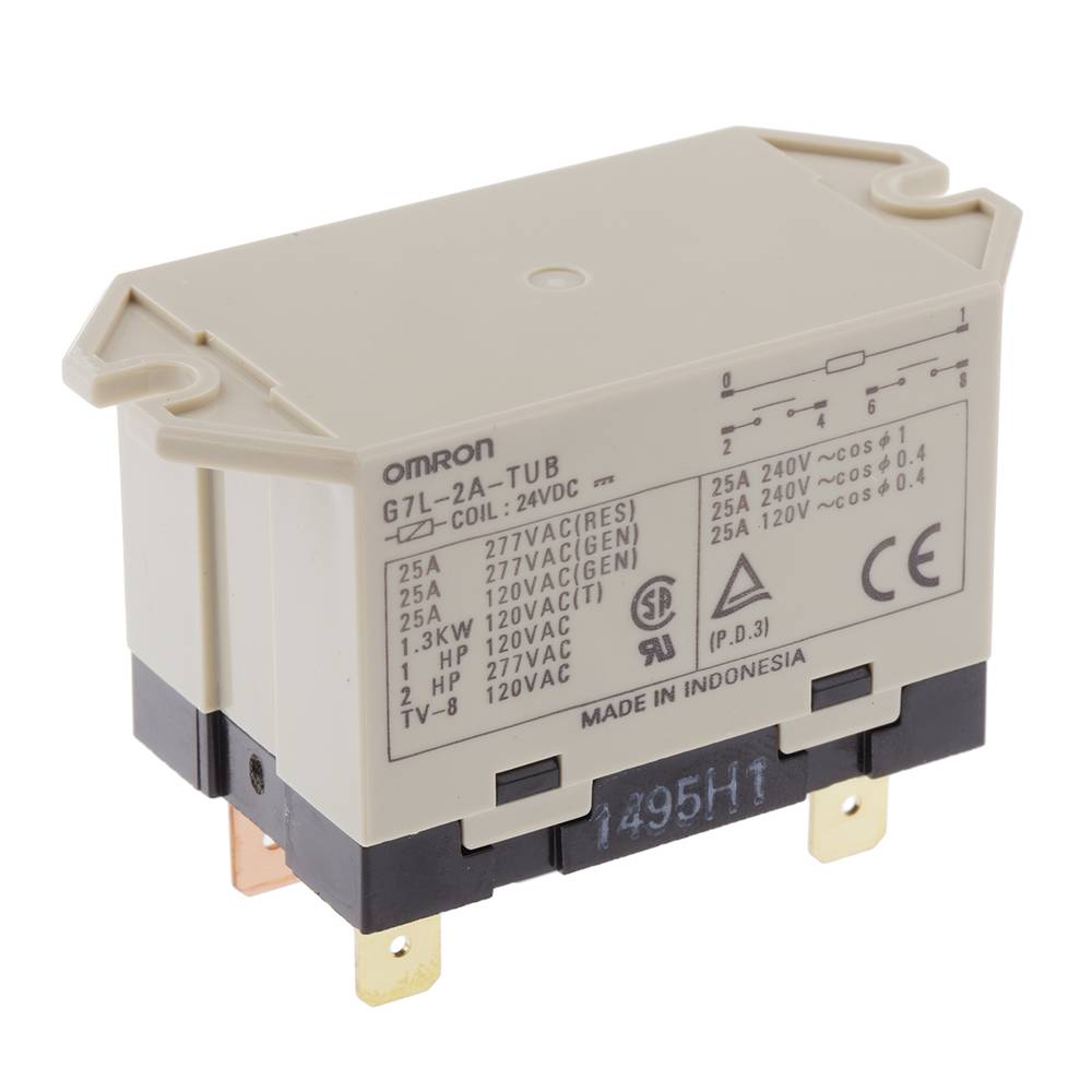 Omron G7L-2A-TUB-DC24 Powerrelais 24 V/DC 25 A 2x NO 1 stuk(s) Bag