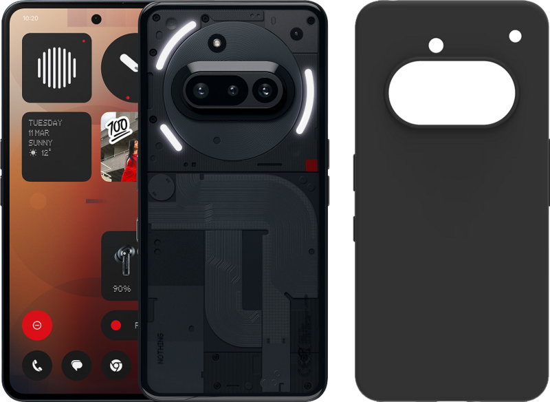 Nothing Tech Nothing Phone (3a) 256GB Zwart 5G + Just in Case Back Cover Zwart