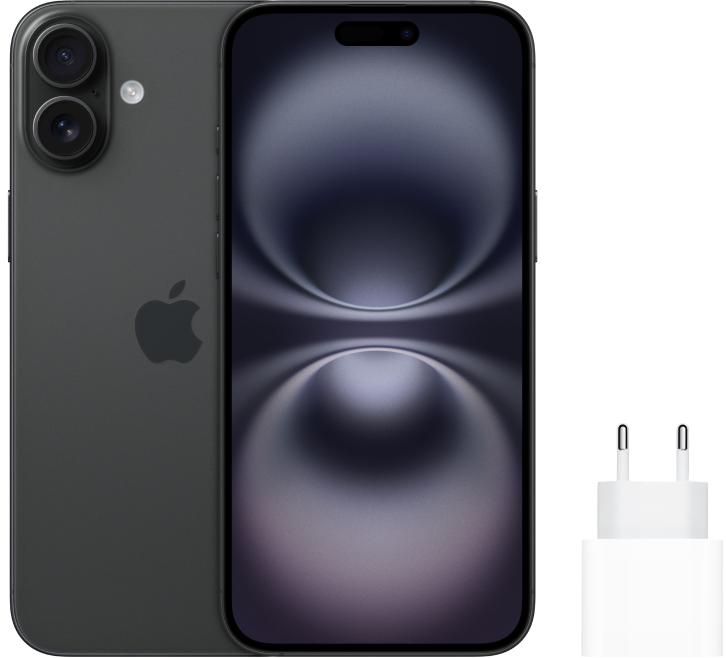 Apple iPhone 16 Plus 256GB Zwart +  Snellader
