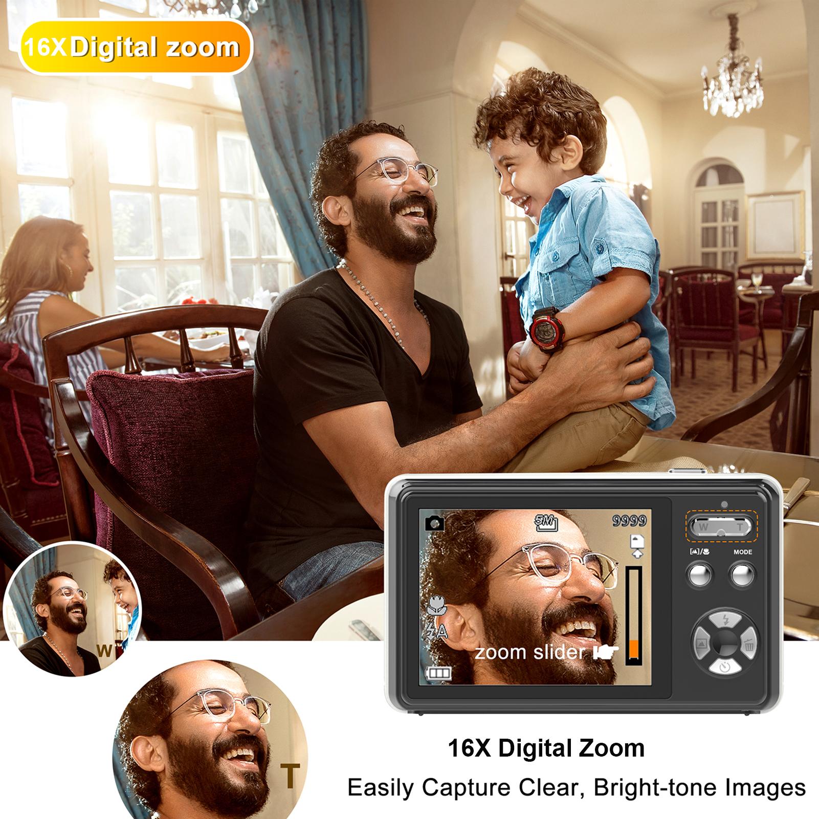 Andoer 4K Compact Digitale Camera Video Camcorder 2.4 Inch IPS Scherm 16X Digitale Zoom Antishake roze