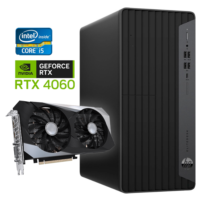 HP EliteDesk 800 G6 Tower - Intel Core i5-10e Generatie - 16GB RAM - 512GB SSD - Nvidia RTX 4060 - Win11 - Game PC
