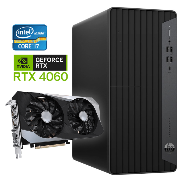 HP EliteDesk 800 G6 Tower - Intel Core i7-10e Generatie - 16GB RAM - 512GB SSD - Nvidia RTX 4060 - Win11 - Game PC