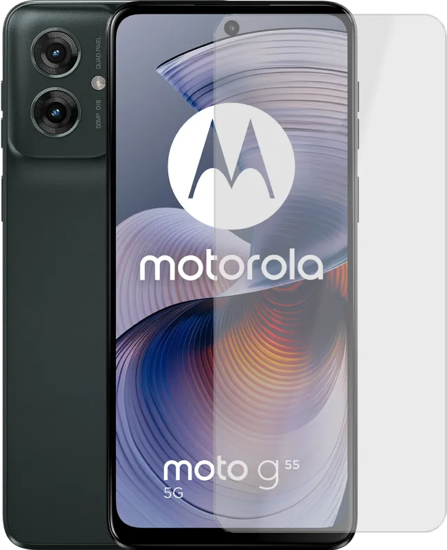 Motorola Moto G55 256GB Zwart 5G + Just in Case Tempered Glass Screenprotector