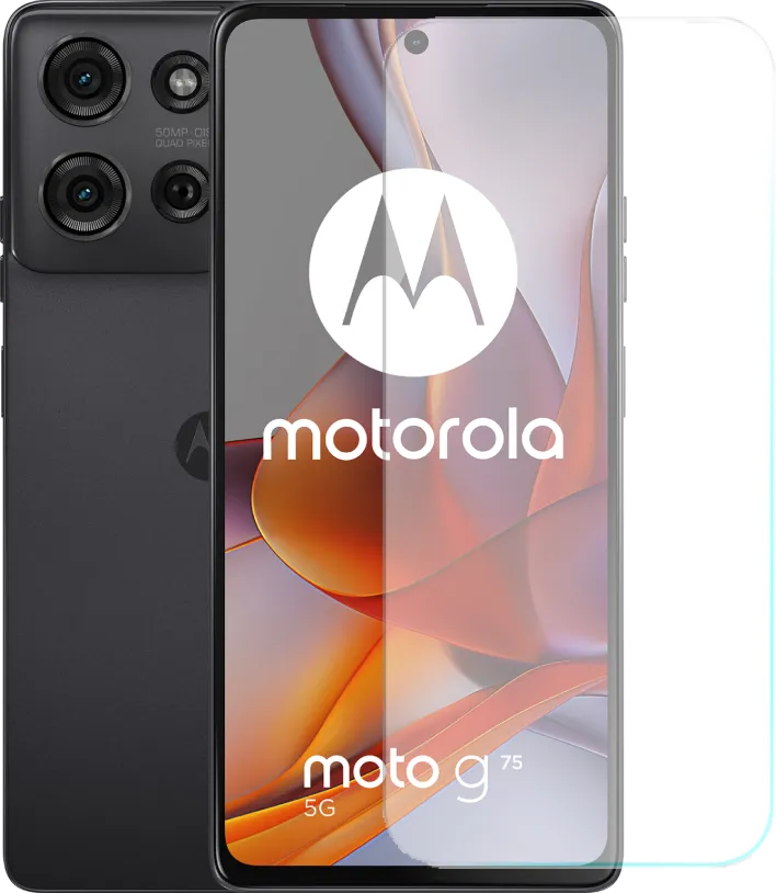 Motorola Moto G75 256GB Zwart 5G + Just in Case Tempered Glass Screenprotector