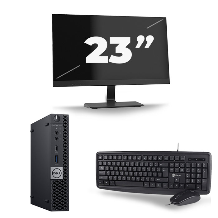 Dell Optiplex 7070 Micro USFF - Intel Core i5-9e Generatie - 16GB RAM - 512GB SSD - Windows 11 + 1x 23 inch Monitor