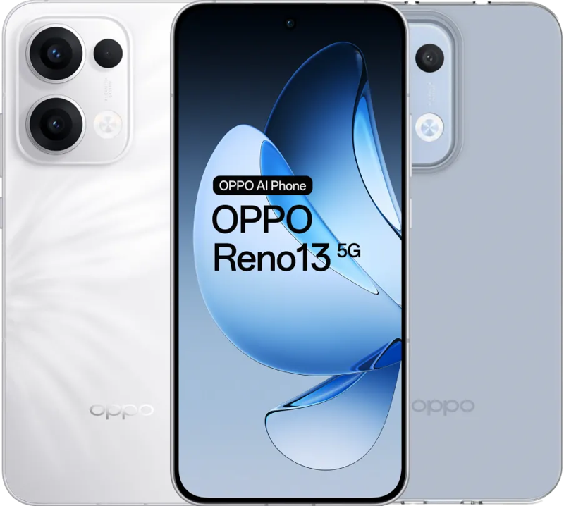 Oppo Reno13 256GB Wit 5G + Just in Case Back Cover Transparant