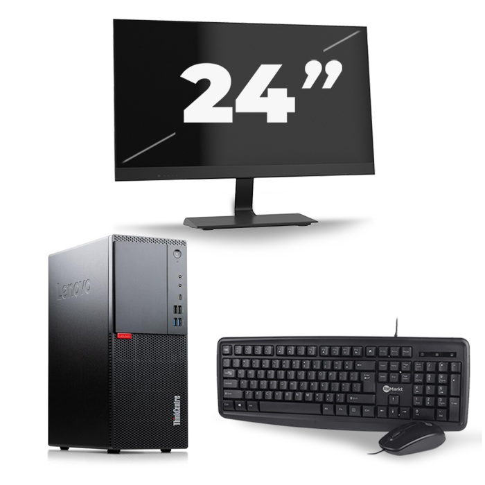 Lenovo ThinkCentre M720t Tower - Intel Core i5-8e Generatie - 16GB RAM - 512GB SSD - Windows 11 + 1x 24 inch Monitor
