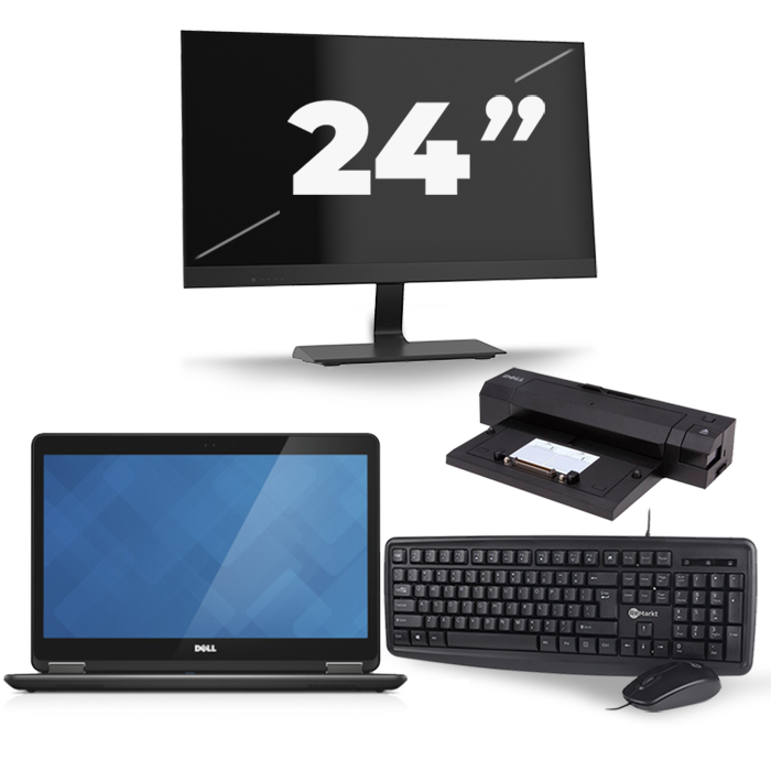 Dell Latitude E7440 - Intel Core i5-4e Generatie - 14 inch - 8GB RAM - 256GB SSD - Windows 11 + 1x 24 inch Monitor