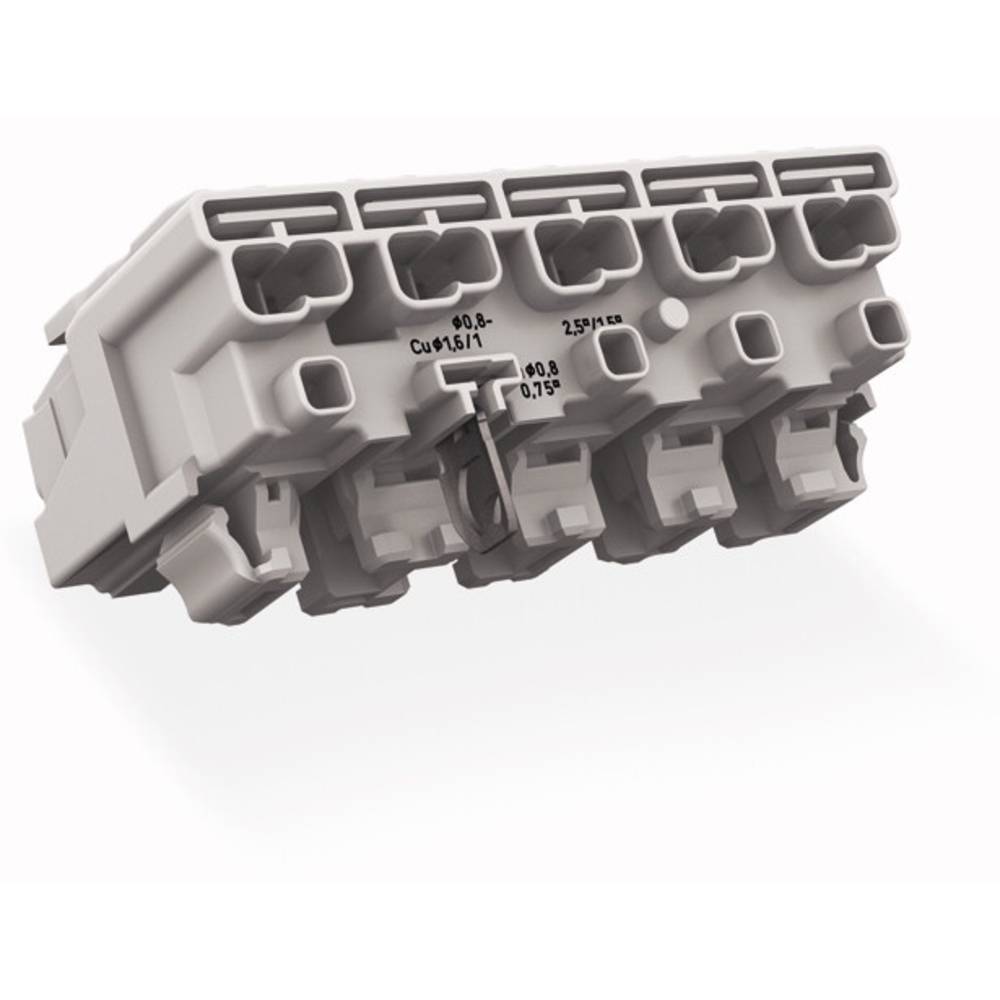 WAGO 294-8115  GmbH & Co. KG Netaansluitingsklem Flexibel: - Massief: 0.5-2.5 mm² Aantal polen: 5 250 stuk(s) Wit