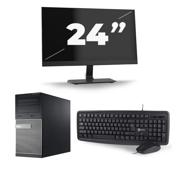 Dell Optiplex 3020 Micro Tower - Intel Core i3-4e Generatie - 8GB RAM - 128GB SSD - Windows 10 + 1x 24 inch Monitor