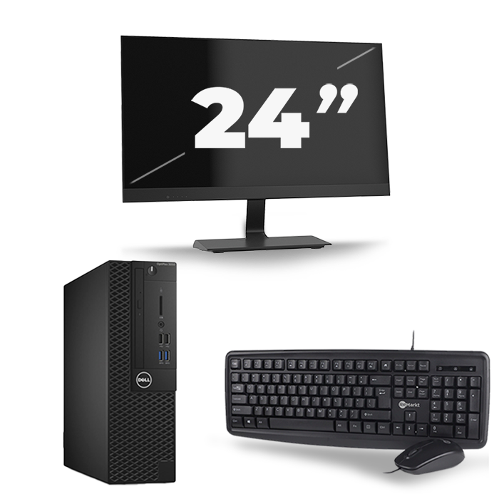 Dell Optiplex 3050 SFF - Intel Core i3-7e Generatie - 8GB RAM - 128GB SSD - Windows 11 + 1x 24 inch Monitor