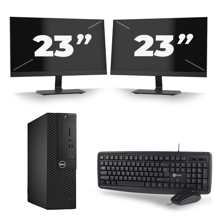 Dell Optiplex 3050 SFF - Intel Core i5-7e Generatie - 8GB RAM - 256GB SSD - Windows 11 + 2x 23 inch Monitor
