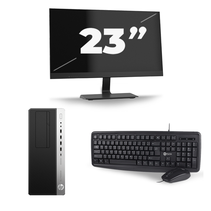 HP EliteDesk 800 G3 Micro Tower - Intel Core i3-6e Generatie - 8GB RAM - 128GB SSD - Windows 11 + 1x 23 inch Monitor
