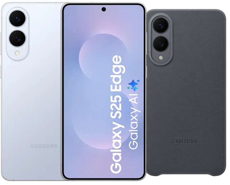 Samsung Galaxy S25 Edge 512GB Blauw 5G +  Kindsuit Back Cover Zwart