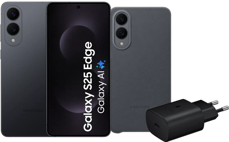 Samsung Galaxy S25 Edge 256GB Zwart 5G + Accessoirepakket