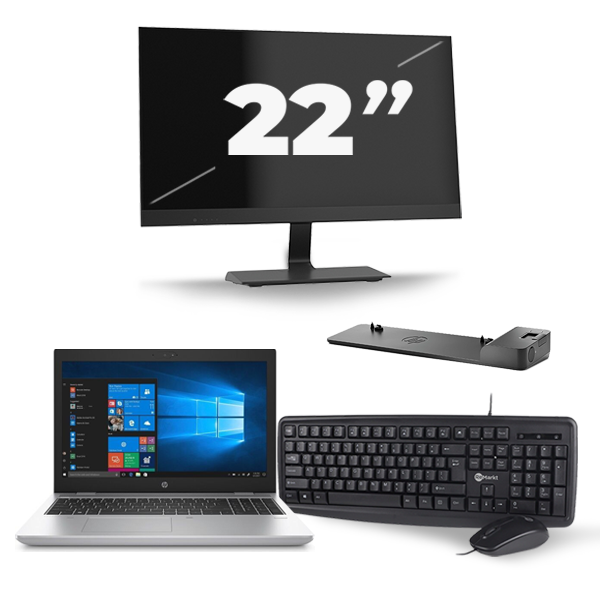 HP ProBook 650 G4 - Intel Core i5-7e Generatie - 15 inch - 8GB RAM - 256GB SSD - Windows 11 + 1x 22 inch Monitor