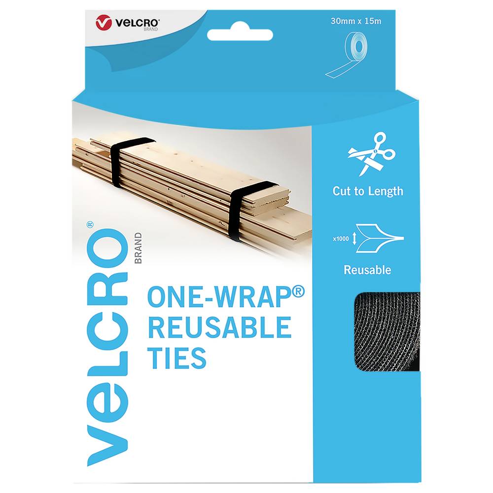 VELCRO Klittenband Universeel Om te bundelen Haak- en lusdeel (l x b) 15 m x 3 cm Zwart 15 m