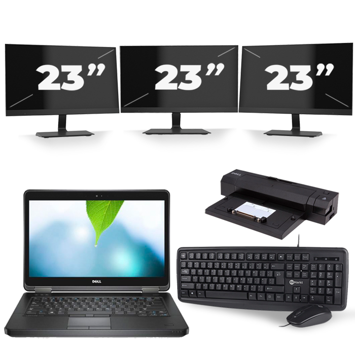 Dell Latitude E5440 - Intel Core i5-4e Generatie - 14 inch - 8GB RAM - 256GB SSD - Windows 11 + 3x 23 inch Monitor
