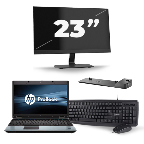 HP ProBook 6550b - Intel Core i5-1e Generatie - 15 inch - 8GB RAM - 256GB SSD - Windows 10 + 1x 23 inch Monitor