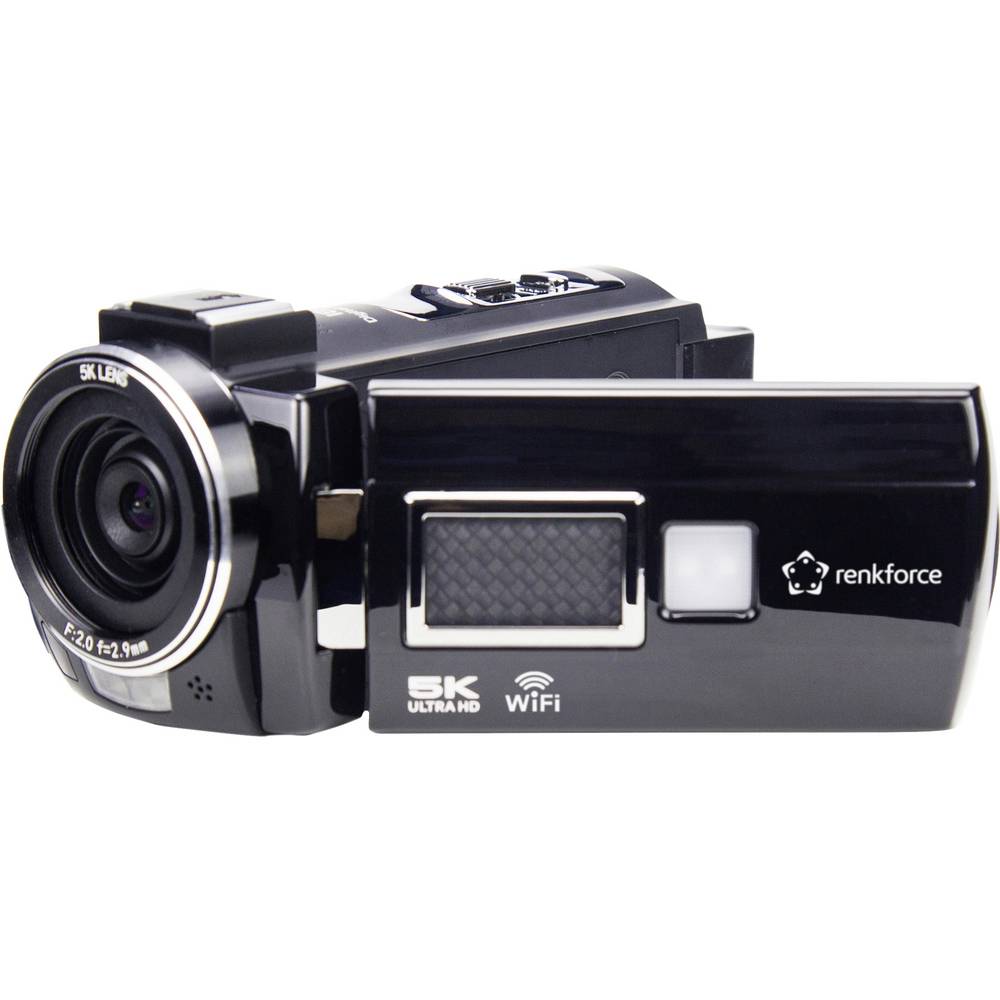 Renkforce RF-DV-200 Camcorder 5K 7.6 cm 3 inch 8 Mpix Zwart