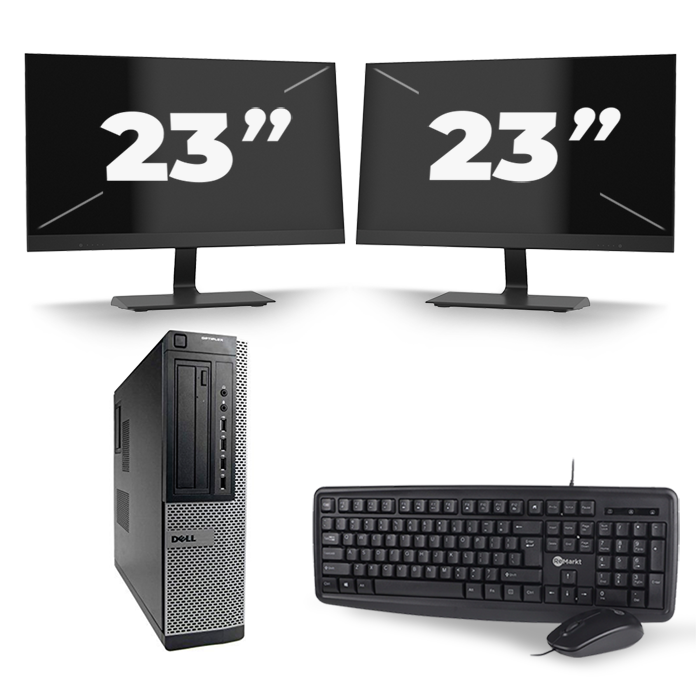 Dell Optiplex 7010 Desktop - Intel Core i7-3e Generatie - 16GB RAM - 512GB SSD - Windows 10 + 2x 23 inch Monitor