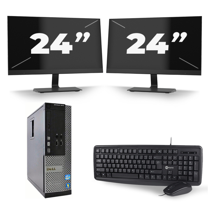 Dell Optiplex 9020 SFF - Intel Core i5-4e Generatie - 8GB RAM - 256GB SSD - Windows 10 + 2x 24 inch Monitor