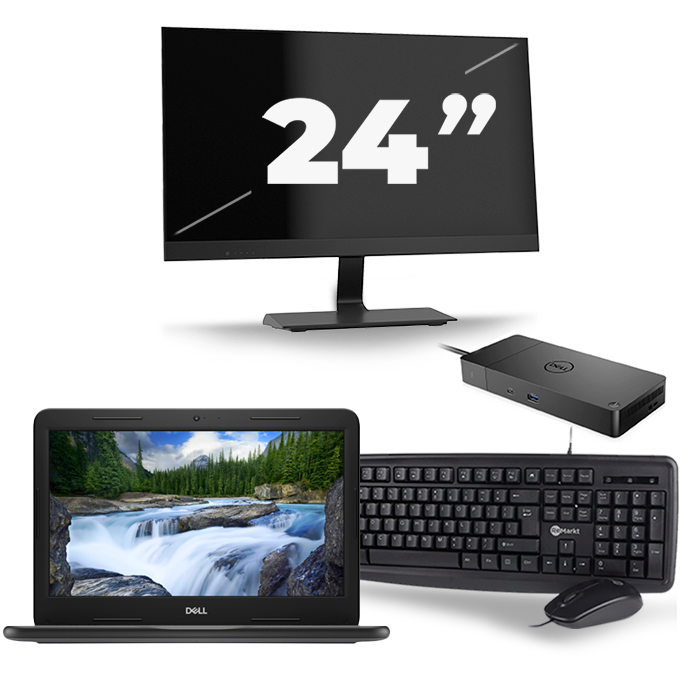 Dell Latitude 3300 - Intel Core i3-7e Generatie - 13 inch - 8GB RAM - 256GB SSD - Windows 11 + 1x 24 inch Monitor