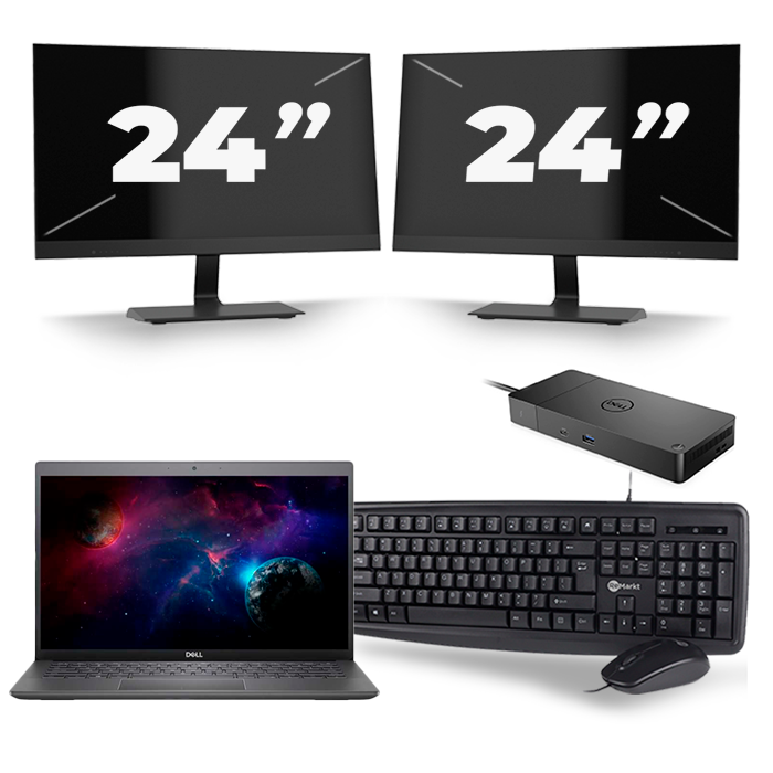 Dell Latitude 3301 - Intel Core i5-8e Generatie - 13 inch - 8GB RAM - 512GB SSD - Windows 11 + 2x 24 inch Monitor