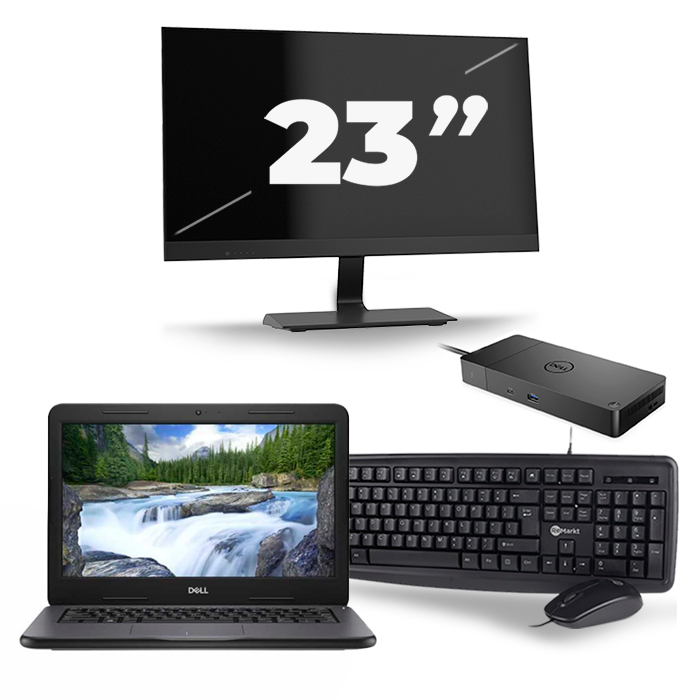 Dell Latitude 3310 - Intel Core i3-7e Generatie - 13 inch - 8GB RAM - 256GB SSD - Windows 11 Home + 1x 23 inch Monitor