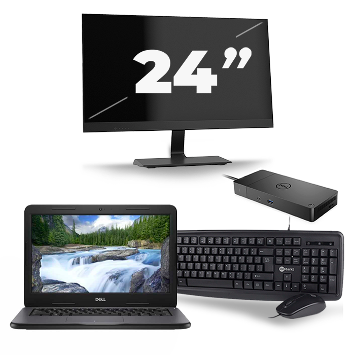 Dell Latitude 3310 - Intel Core i3-7e Generatie - 13 inch - 8GB RAM - 256GB SSD - Windows 11 Home + 1x 24 inch Monitor