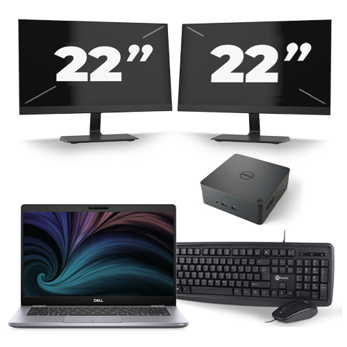 Dell Latitude 5310 - Intel Core i7-10e Generatie - 13 inch - 16GB RAM - 512GB SSD - Windows 11 + 2x 22 inch Monitor