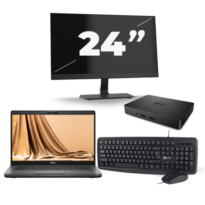 Dell Latitude 5401 - Intel Core i5-9e Generatie - 14 inch - 16GB RAM - 512GB SSD - Windows 11 + 1x 24 inch Monitor