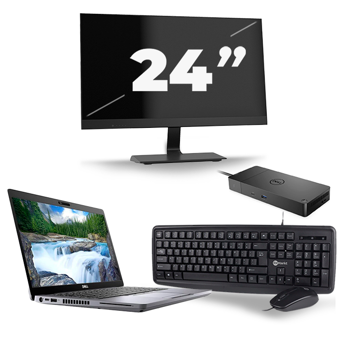 Dell Latitude 5410 - Intel Core i7-10e Generatie - 14 inch - 16GB RAM - 512GB SSD - Windows 11 + 1x 24 inch Monitor