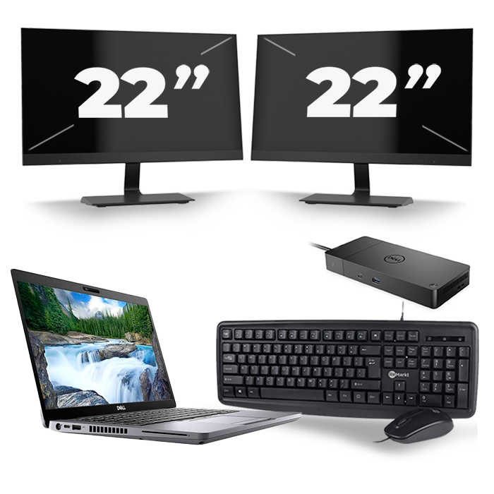 Dell Latitude 5410 - Intel Core i7-10e Generatie - 14 inch - 16GB RAM - 512GB SSD - Windows 11 + 2x 22 inch Monitor