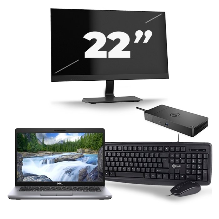 Dell Latitude 5411 - Intel Core i5-10e Generatie - 14 inch - 16GB RAM - 512GB SSD - Windows 11 + 1x 22 inch Monitor