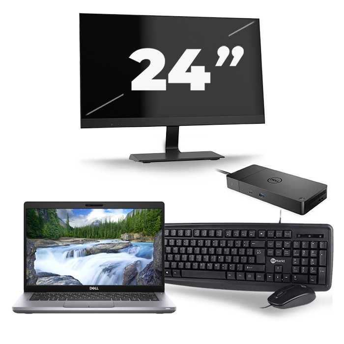 Dell Latitude 5411 - Intel Core i7-10e Generatie - 14 inch - 16GB RAM - 512GB SSD - Windows 11 + 1x 24 inch Monitor