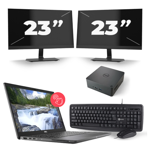 Dell Latitude 7310 - Intel Core i7-10e Generatie - 13 inch - Touch - 16GB RAM - 512GB SSD - Windows 11 Home + 2x 23 inch Monitor