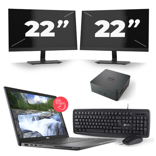 Dell Latitude 7310 - Intel Core i7-10e Generatie - 13 inch - 16GB RAM - 512GB SSD - Windows 11 Home + 2x 22 inch Monitor