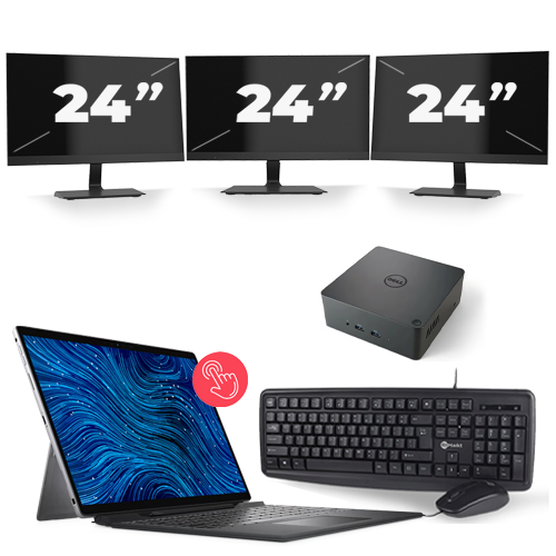 Dell Latitude 7320 - Intel Core i7-11e Generatie - 13 inch - 16GB RAM - 512GB SSD - Windows 11 Home + 3x 24 inch Monitor