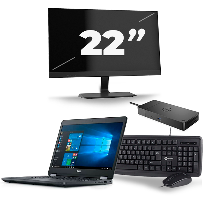 Dell Latitude E5470 - Intel Core i5-6e Generatie - 14 inch - 8GB RAM - 256GB SSD - Windows 11 + 1x 22 inch Monitor