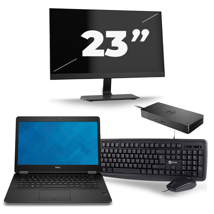 Dell Latitude E7470 - Intel Core i5-6e Generatie - 14 inch - 8GB RAM - 256GB SSD - Windows 11 + 1x 23 inch Monitor