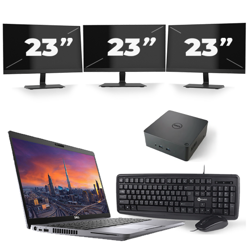 Dell Precision 3550 - Intel Core i7-10e Generatie - 15 inch - 16GB RAM - 512GB SSD - Windows 11 + 3x 23 inch Monitor