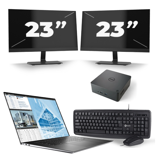 Dell Precision 5550 - Intel Core i7-10e Generatie - 15 inch - 16GB RAM - 512GB SSD - Windows 11 + 2x 23 inch Monitor