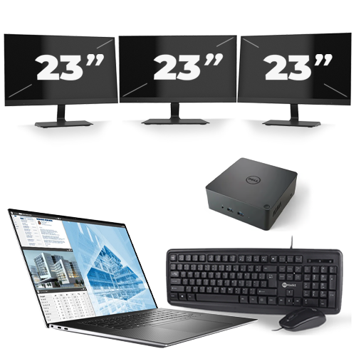 Dell Precision 5550 - Intel Core i7-10e Generatie - 15 inch - 16GB RAM - 512GB SSD - Windows 11 + 3x 23 inch Monitor